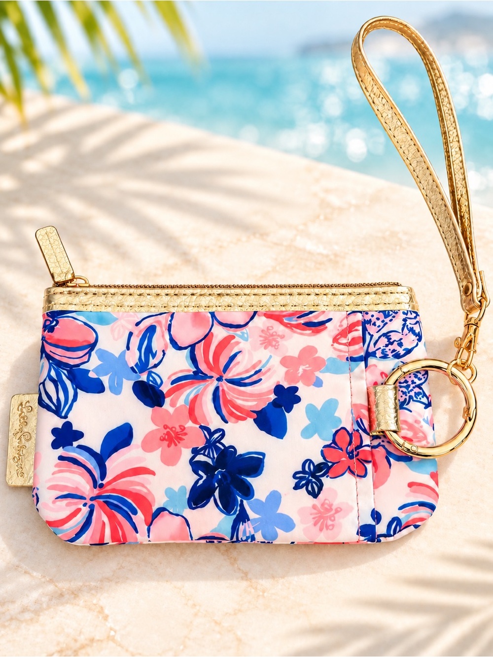 Lilly Pulitzer “Party Like a Lobstar” Zip Top Wallet Wristlet Resort White NWOT